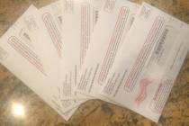 These are the five ballots received by Laurel Morley, who says she only should have received tw ...