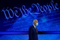 Democratic presidential candidate former Vice President Joe Biden participates in a town hall w ...