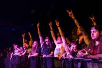Fans cheer as Wolvhammer performs at Vinyl during the Psycho Las Vegas music festival at the Ha ...