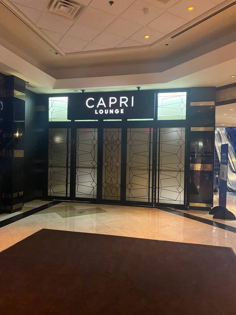 Forfølge øve sig Hotel A shot of the entrance of the newly named Capri Lounge, formerly 1 Oak  Nightclub, at the Mirage … | Las Vegas Review-Journal