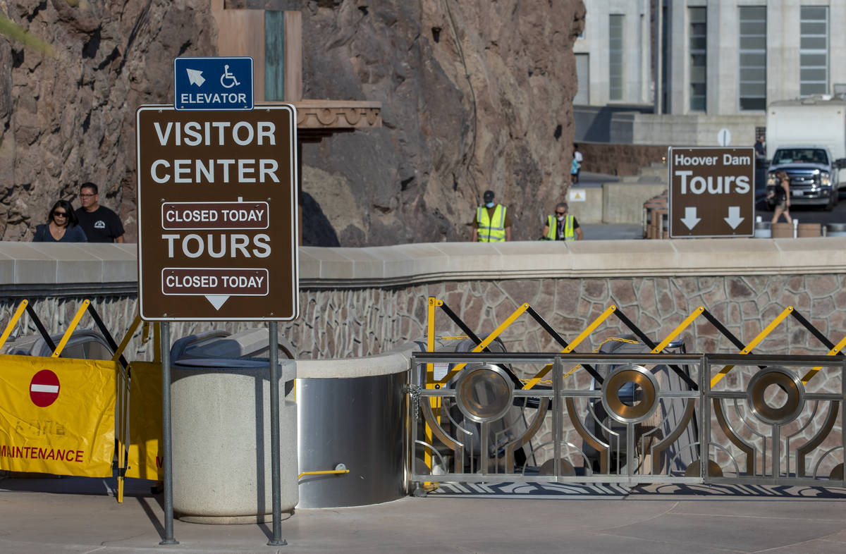 The visitor center and tours are still closed at Hoover Dam. The dam is open to the public afte ...