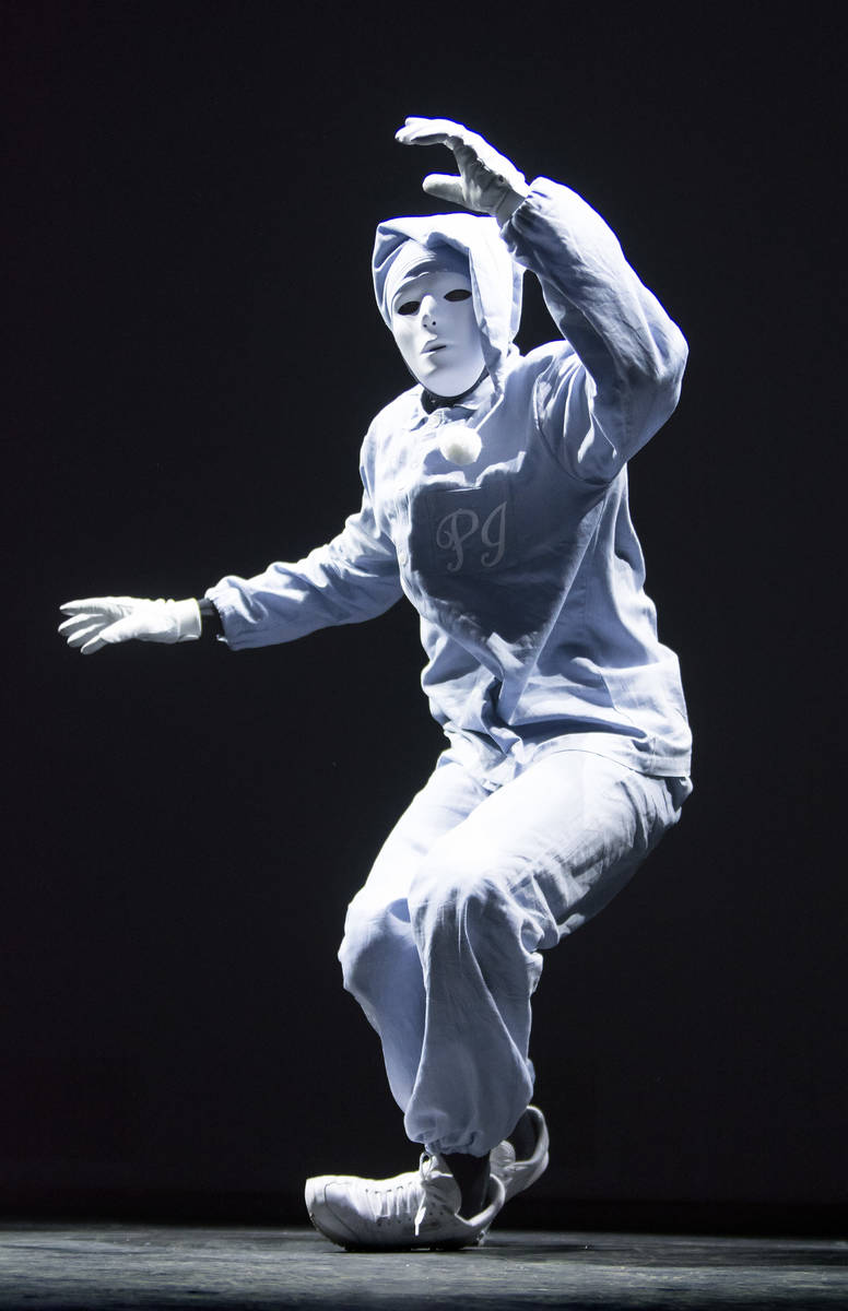 A cast member from the Jabbawockeez rehearse at the MGM Grand hotel-casino at 3799 Las Vegas Bl ...