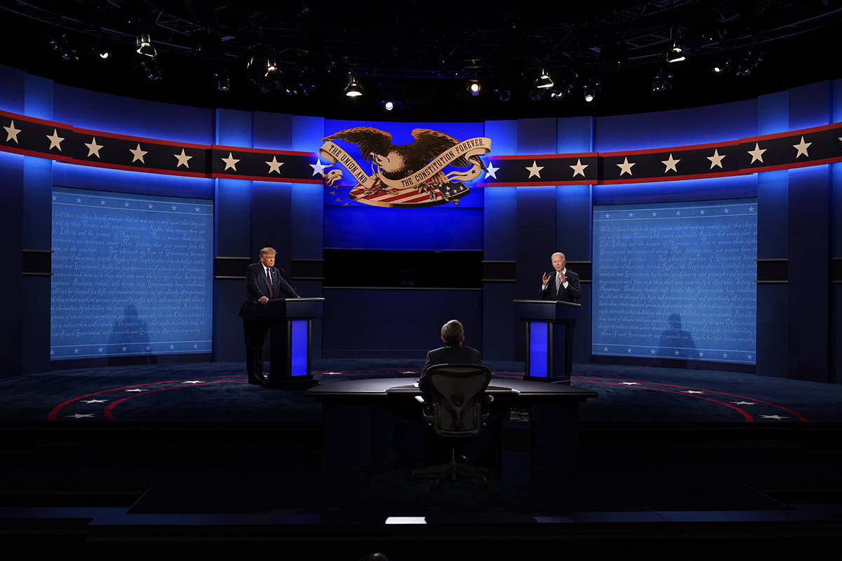 FILE - In this Sept. 29, 2020, file photo President Donald Trump, left, and Democratic presiden ...