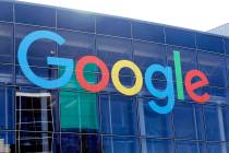 In a Sept. 24, 2019, file photo a sign is shown on a Google building at their campus in Mountai ...