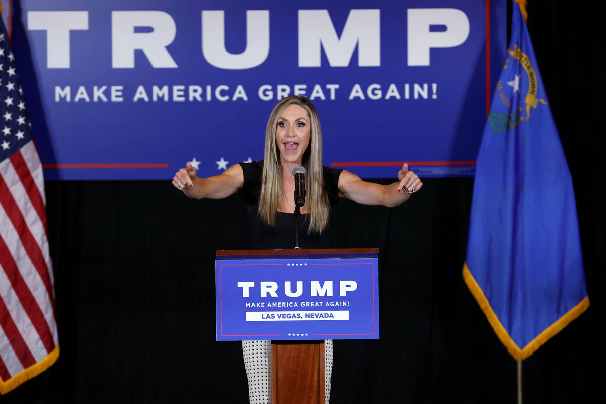 Lara Trump, daughter-in-law of President Donald Trump and wife of Eric Trump, speaks at a Make ...