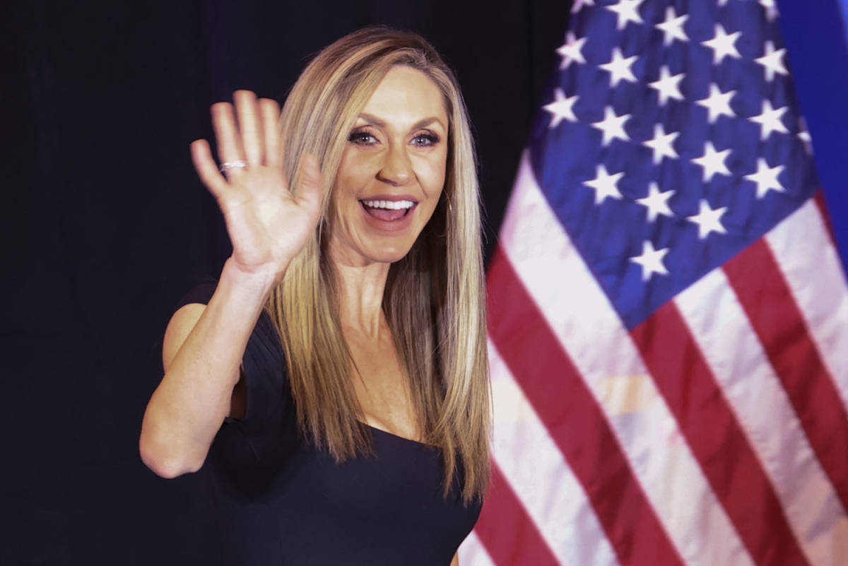Lara Trump, daughter-in-law of President Donald Trump and wife of Eric Trump, takes the stage a ...