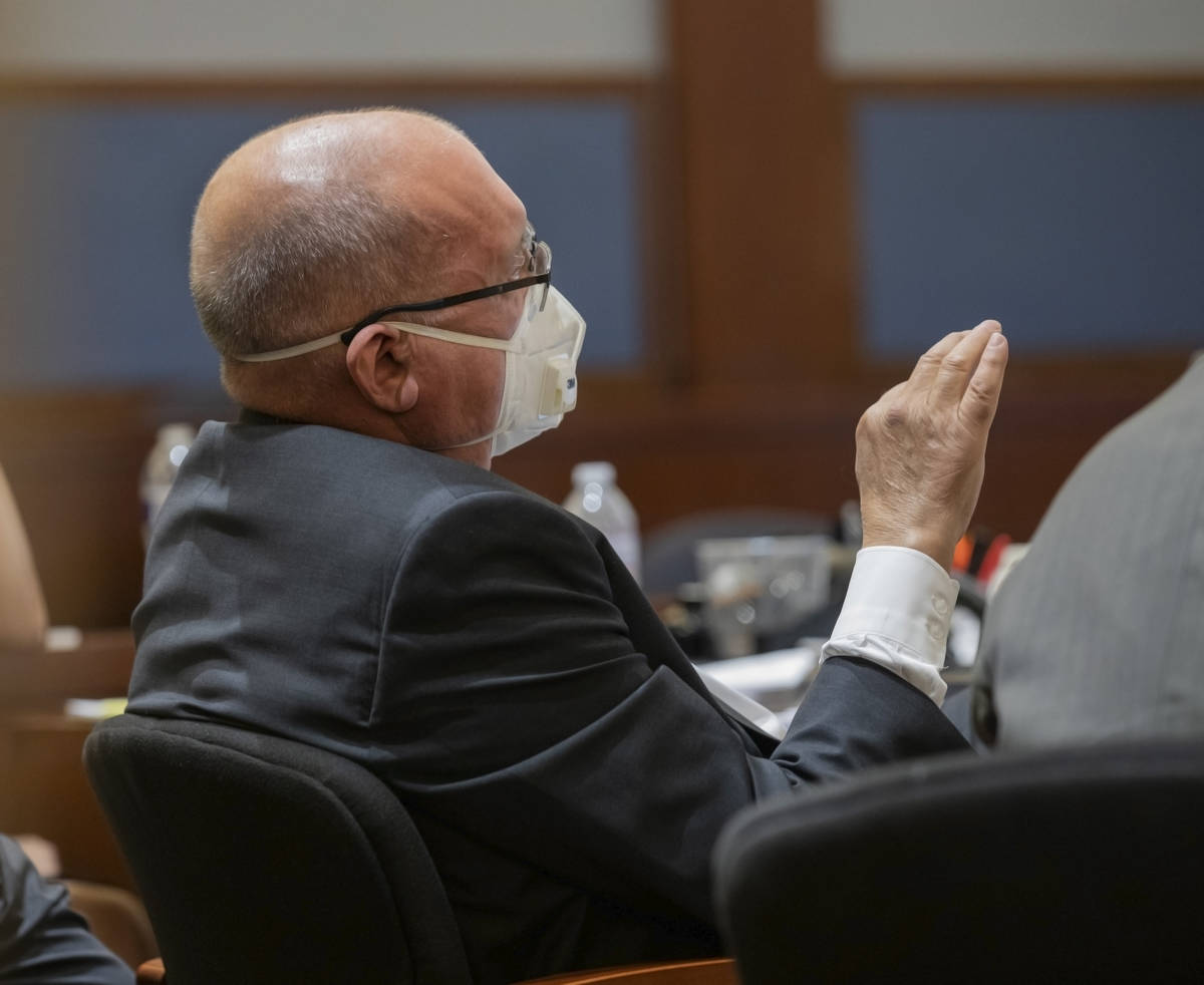 Attorney Dominic Gentile, who is defending Adolfo Orozco in the Alpine fire case, speaks during ...