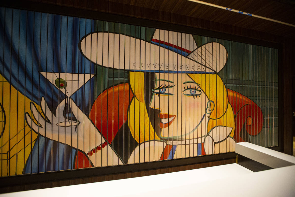 A Picasso-esque rendition of Vegas Vickie by local artist Jelaine Faunce is seen at the registr ...