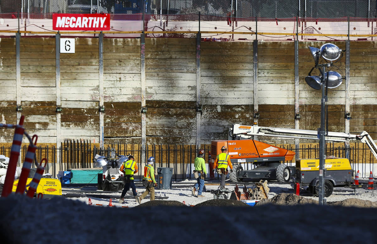 Construction continues on Circa in downtown Las Vegas on Tuesday, May 7, 2019. (Chase Stevens/L ...