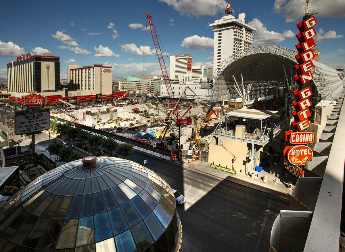 Construction continues at the under-development Circa as seen from the roof of the Plaza on Mon ...