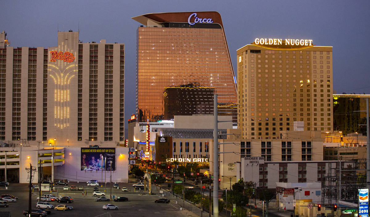A view of Circa, the first from-the-ground-up casino built in downtown Las Vegas in 40 years, o ...