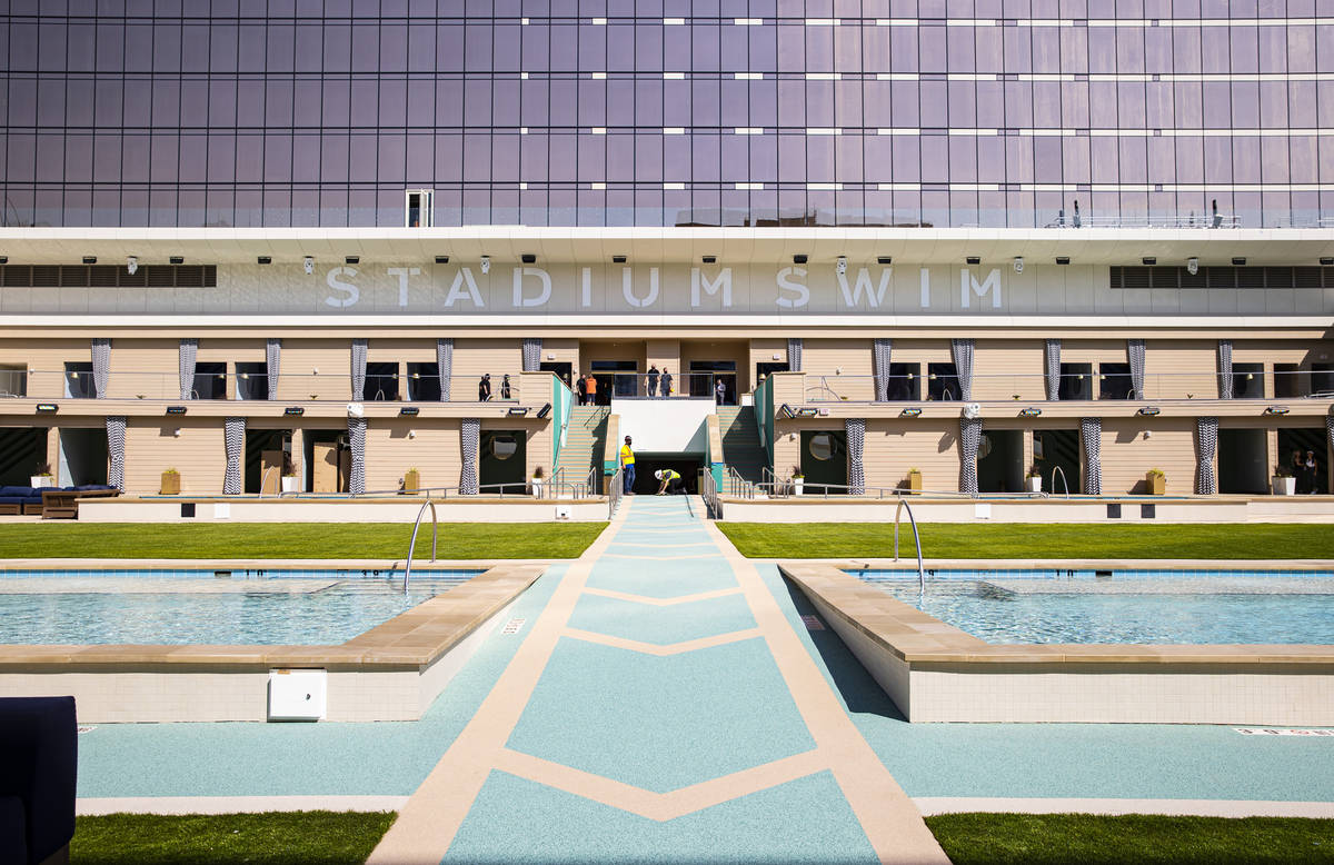 Cabanas at Stadium Swim at Circa, the first from-the-ground-up casino built in downtown Las Veg ...
