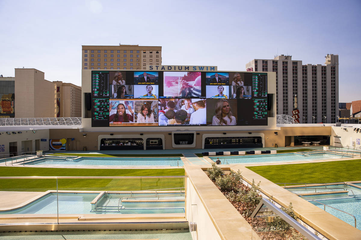 Stadium Swim, which features a 40-foot tall, 14 million pixel screen, at Circa, the first from- ...