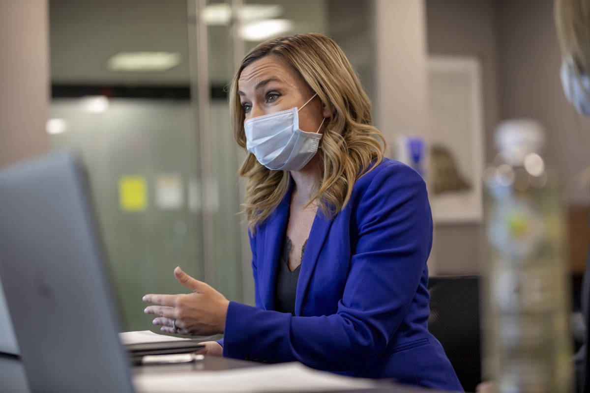 Assistant Federal Public Defender Maggie Lambrose is interviewed on Friday, Oct. 23, 2020, in L ...