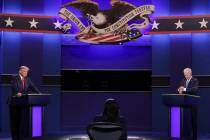 President Donald Trump, left, and Democratic presidential candidate former Vice President Joe B ...