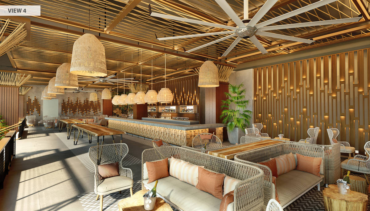 A rendering of the pool space. (Courtesy, Virgin Hotels Las Vegas)