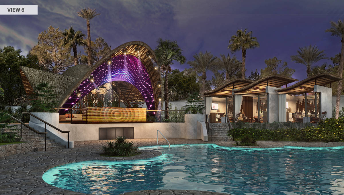 A rendering of the pool space. (Courtesy, Virgin Hotels Las Vegas)