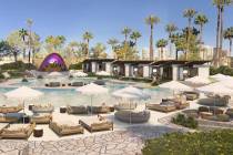 A rendering of the pool space. (Virgin Hotels Las Vegas)
