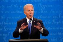 Democratic presidential candidate former Vice President Joe Biden speaks during the second and ...
