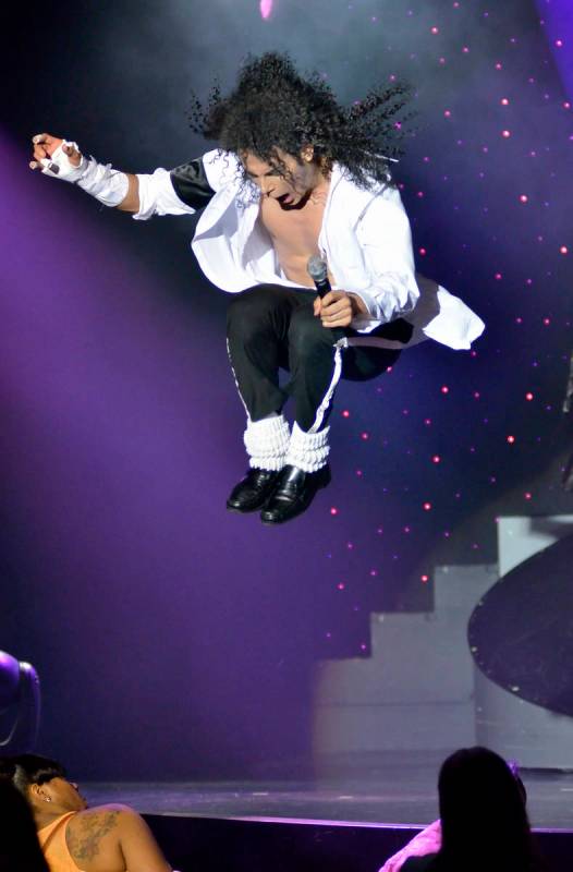 Jalles Franca performs as Michael Jackson during "MJ Live" in the showroom at the Str ...