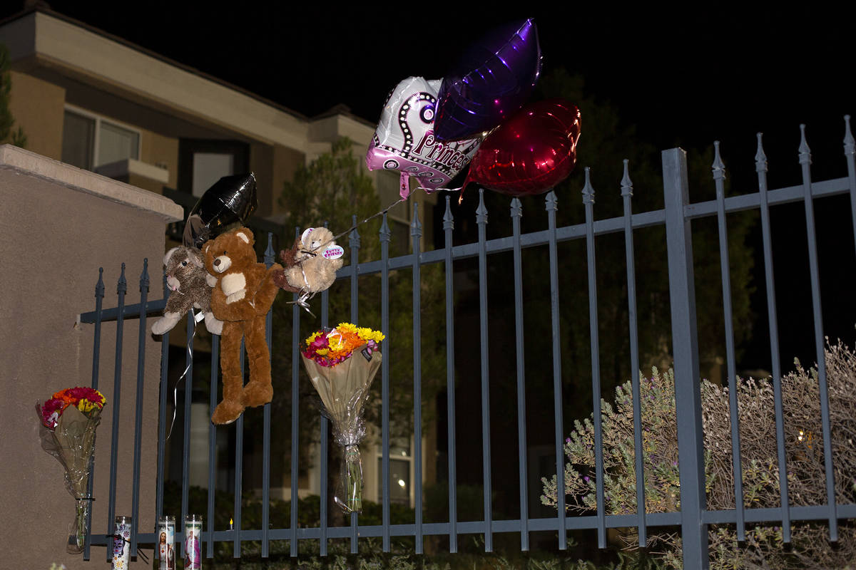 A small memorial for a 2-month-old girl who died earlier today during a domestic disturbance at ...