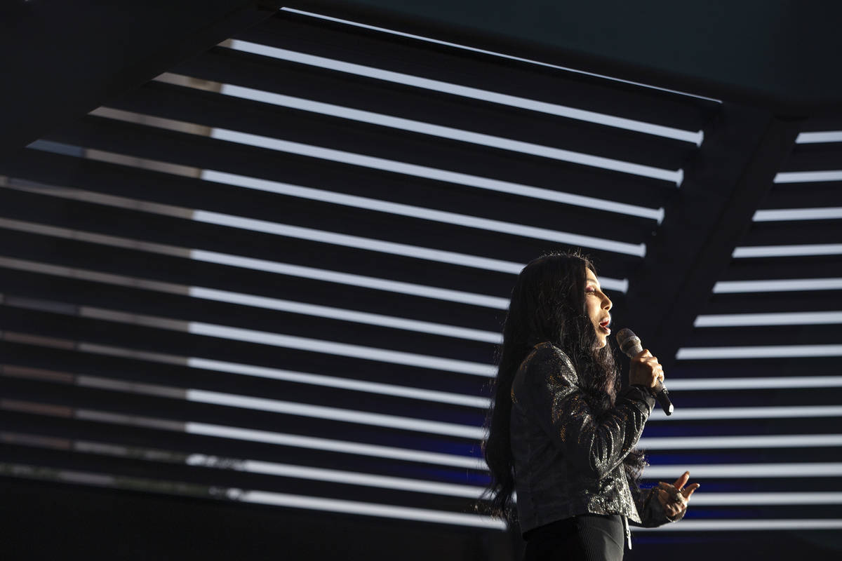 Cher encourages the audience to vote for Joe Biden and Kamala Harris at a voter mobilization ev ...