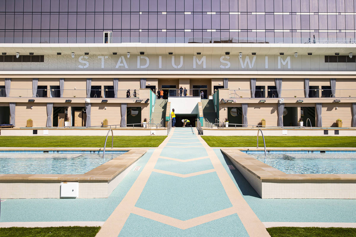Cabanas at Stadium Swim at Circa, the first from-the-ground-up casino built in downtown Las Veg ...