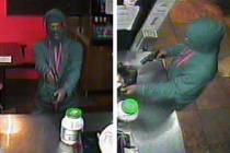 Police are seeking a man in connection to an armed robbery Sunday, Oct. 25, 2020, on the 2600 b ...