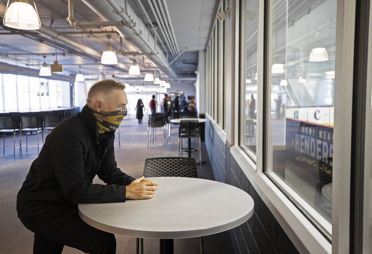 Darren Eliot, vice president of hockey programming and facility operations, looks out onto the ...