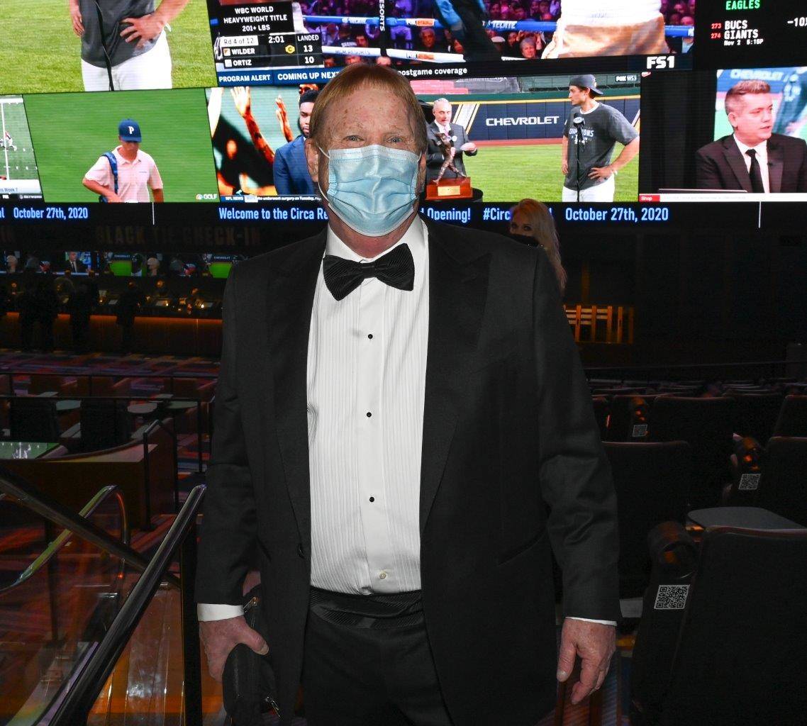 Las Vegas Raiders owner Mark Davis is shown at Circa's sports book on the resort's official ope ...