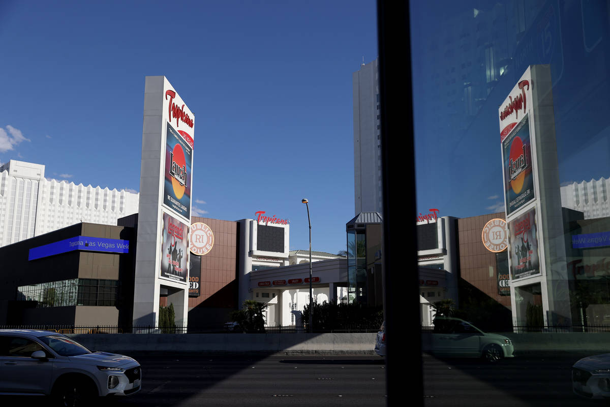 Tropicana hotel-casino in Las Vegas, Monday, July 27, 2020. (Erik Verduzco / Las Vegas Review-J ...