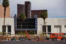 Construction continues on the Caesars Forum conference center in Las Vegas on Thursday, April 1 ...
