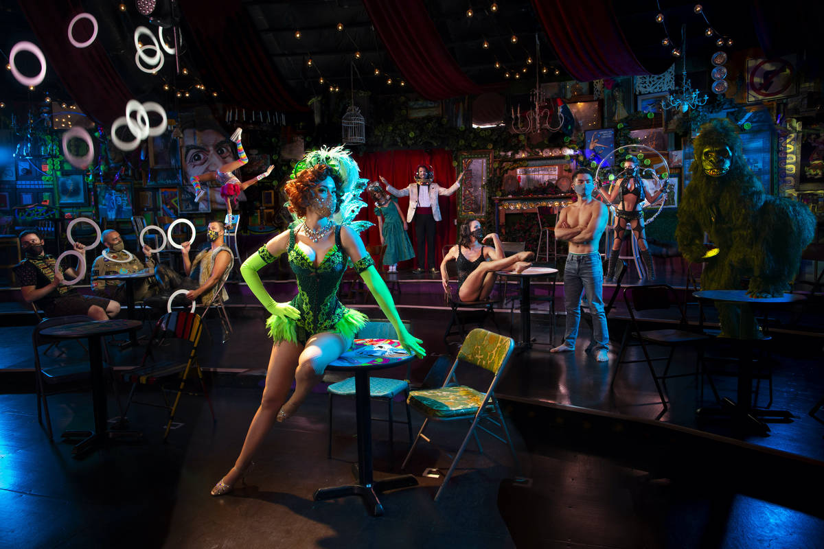 "Absinthe" cast members are shown during the return of "Absinthe" at Caesars Palace on Wednesda ...