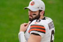 Cleveland Browns quarterback Baker Mayfield (6) during the second half of an NFL football game ...