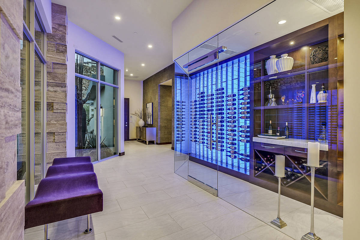 There is a wine room off the entry. (Huntington and Ellis)