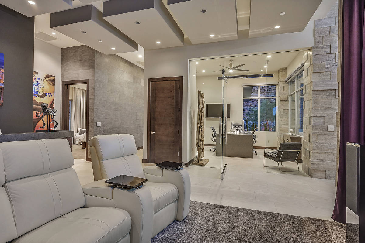 The movie theater is across from one of two offices. (Huntington and Ellis)