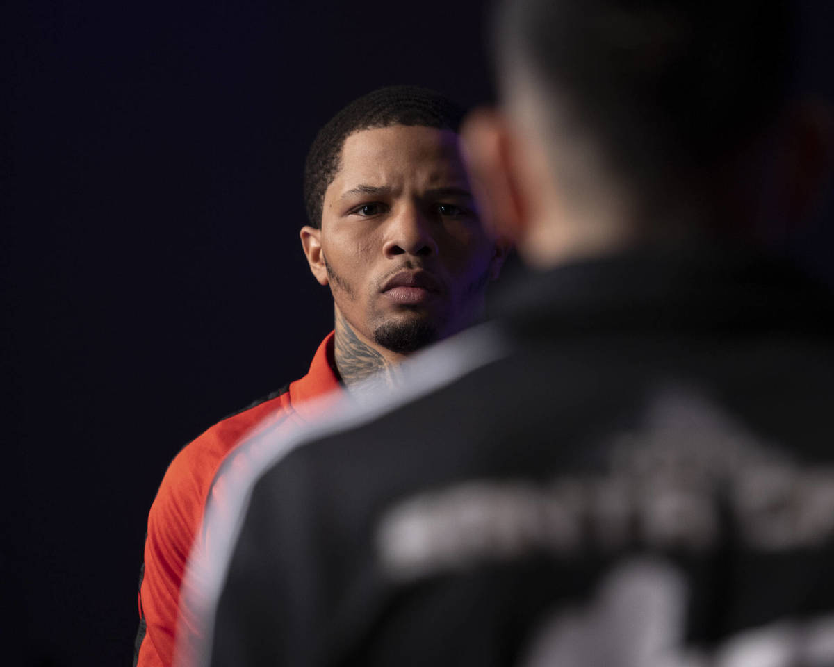 Gervonta Davis faces off with Leo Santa Cruz during their final press conference in San Antonio ...