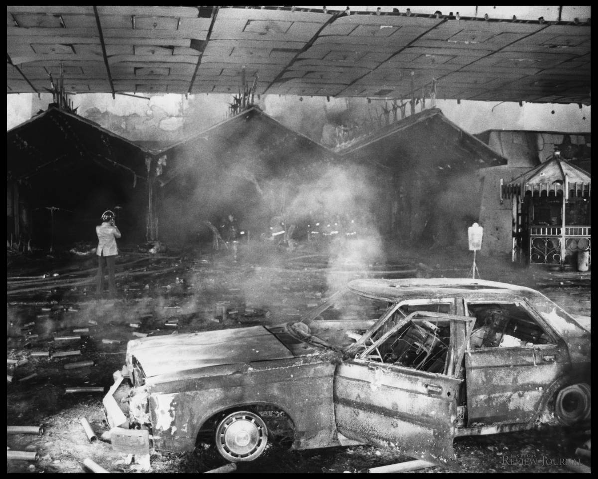 This Nov. 21, 1980, file photo shows the aftermath of the MGM Grand hotel fire. (Las Vegas Rev ...