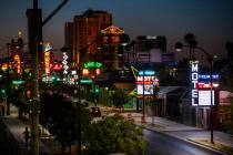 Some of the recently refurbished and reinstalled neon signs, including the Las Vegas Motel and ...