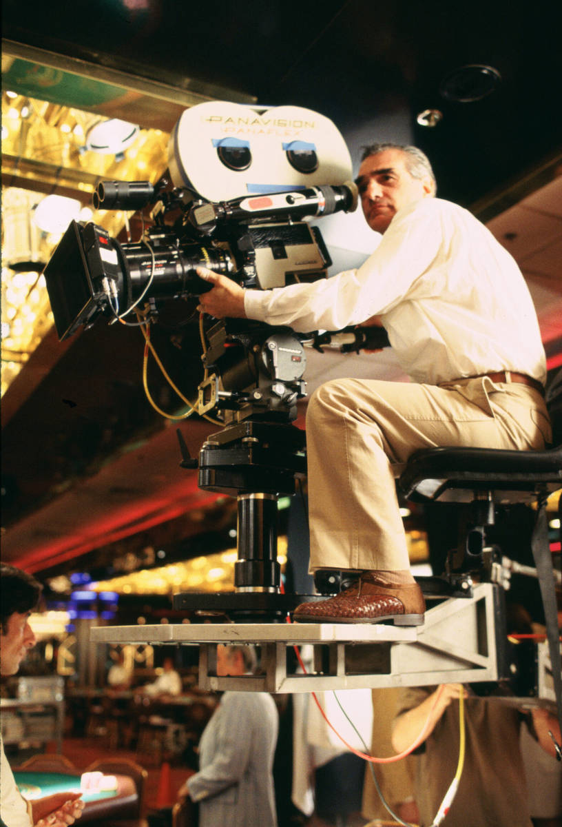 "Casino" director Martin Scorsese films a scene at the Riviera. (Universal Pictures)
