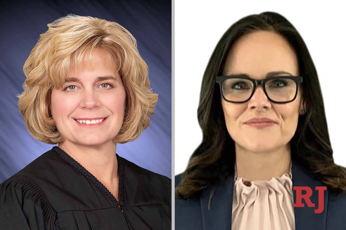 Diana Sullivan, left, and Shanon Clowers-Sanborn, candidates for Las Vegas Justice Court Depart ...