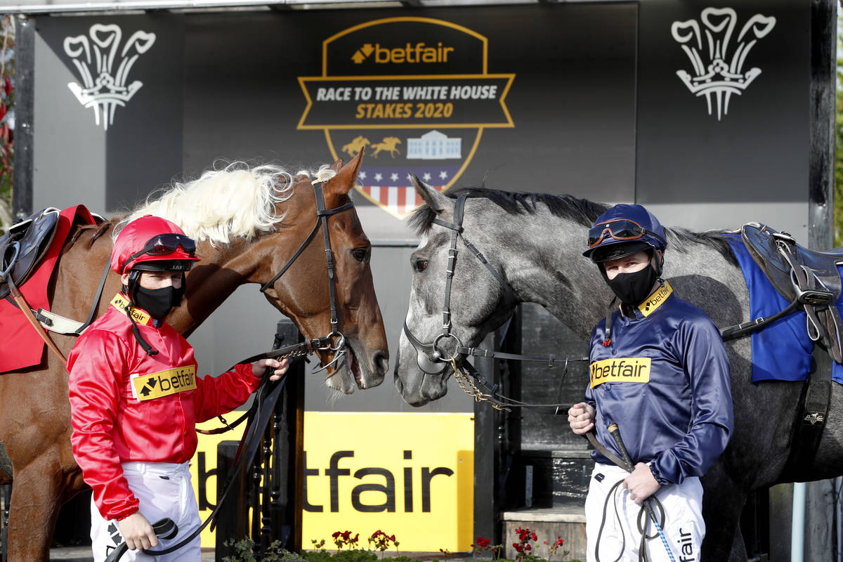 BidenHisTime and SuperTrump during the Betfair Race to the White House stakes. (BetFair)