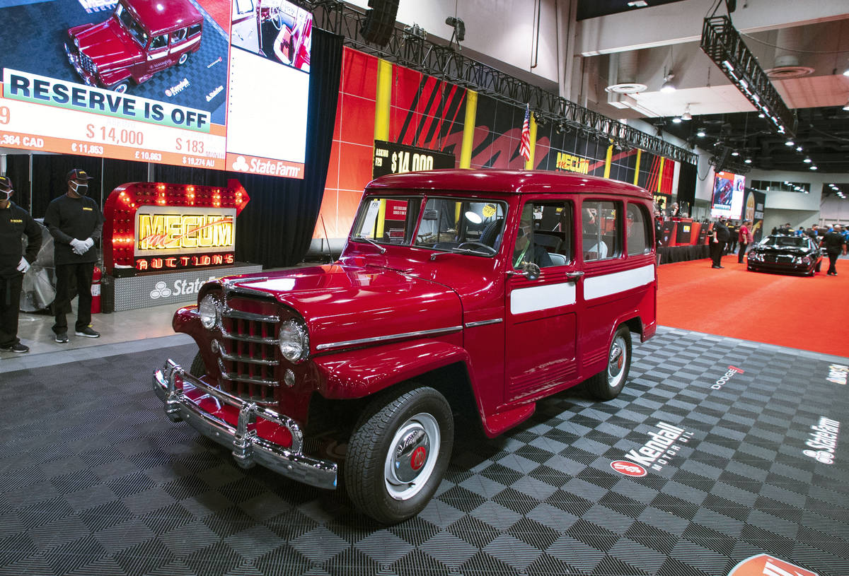 A 1953 Willys Jeep is displayed to be auctioned at the Las Vegas Convention Center where Mecum ...