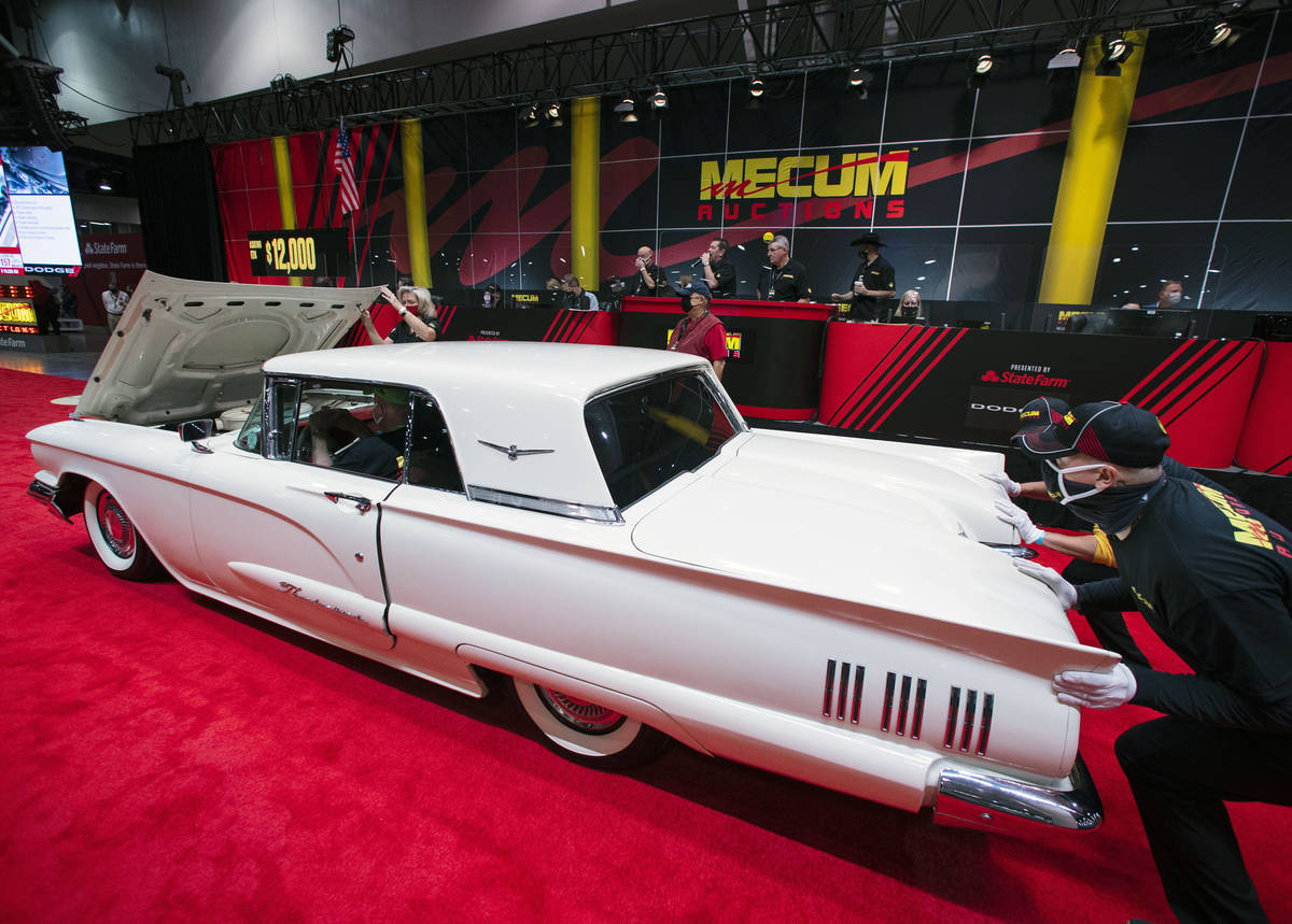 A 1960 Ford Thunderbird 352 CI is displayed to be auctioned at the Las Vegas Convention Center ...