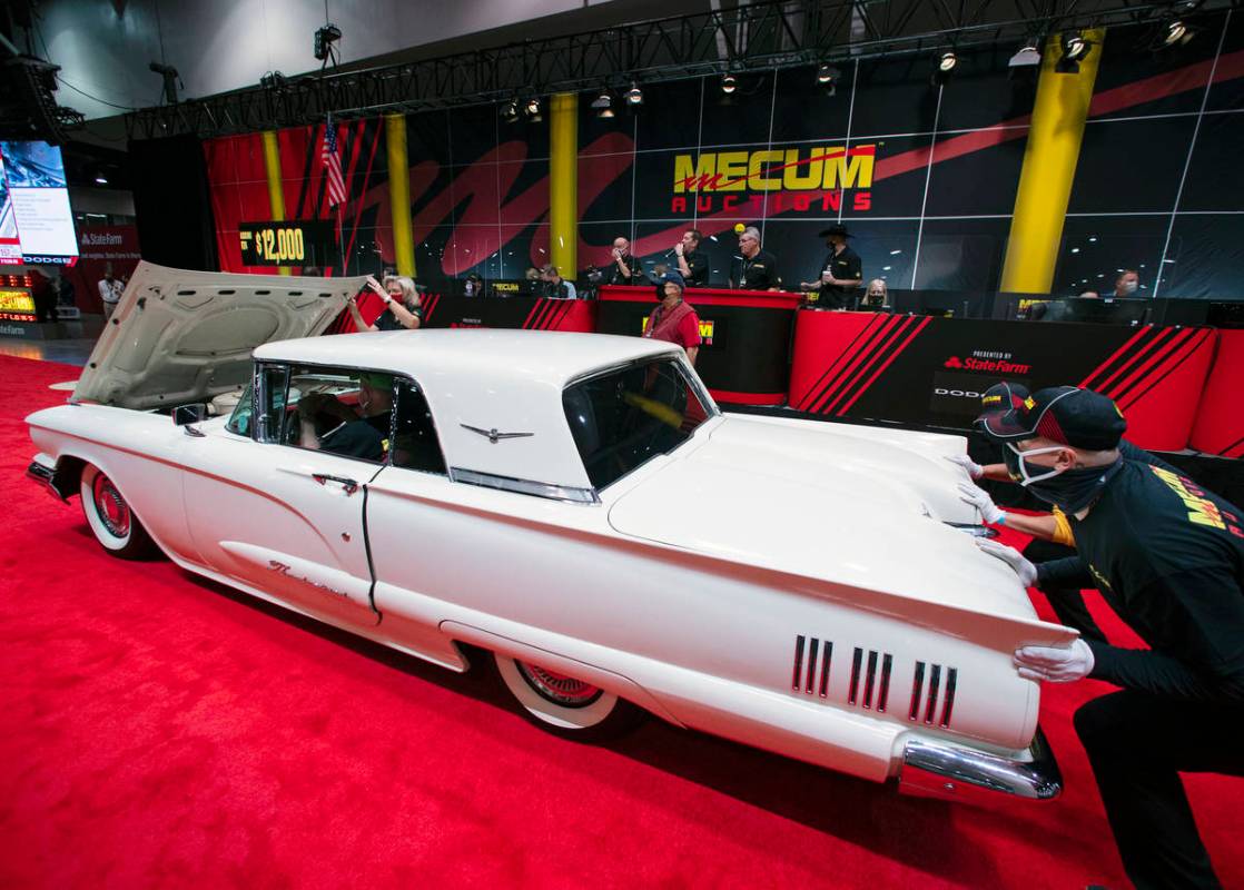 A 1960 Ford Thunderbird 352 CI is displayed to be auctioned at the Las Vegas Convention Center ...