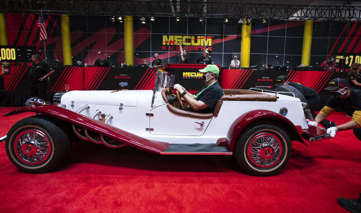 A 1979 Gazelle SSK replica Roadster is displayed to be auctioned at the Las Vegas Convention Ce ...