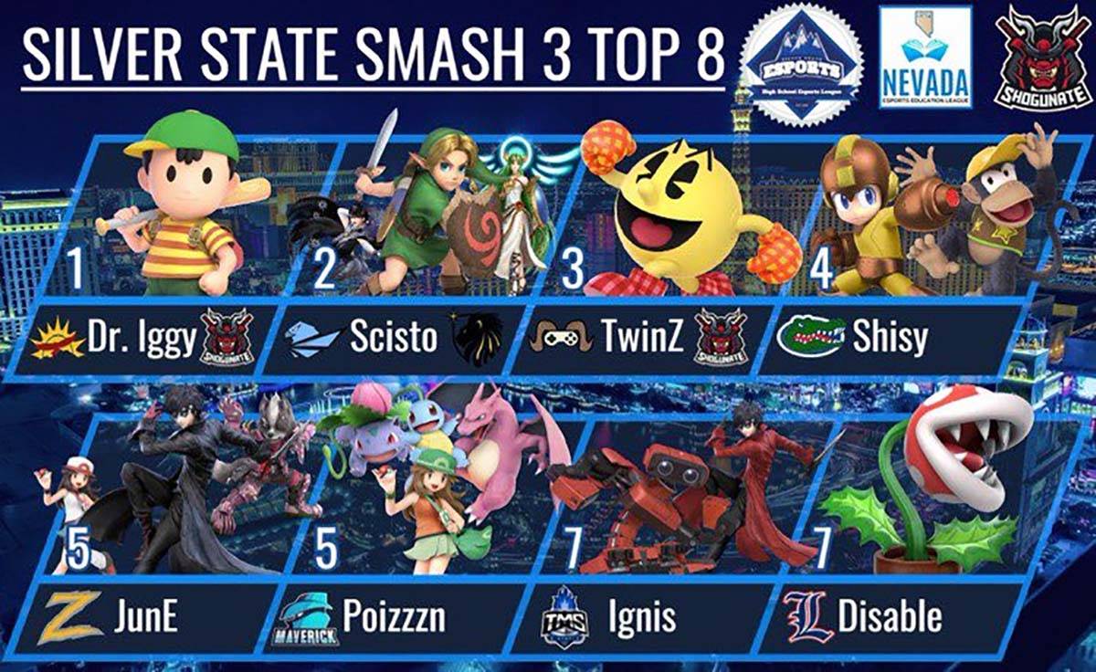 Silver State Smash Top 8 results. (Jeremy "Dr.Hex" Besitula)