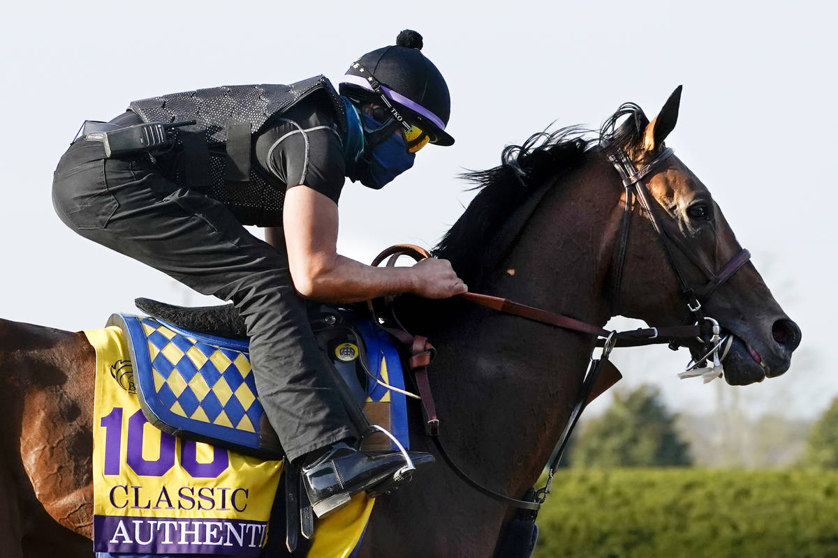 Kentucky Derby winner Authentic is taken for a workout at the Breeders' Cup World Championship ...