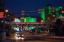Hotel-casinos line Casino Drive in Laughlin. (Chase Stevens/Las Vegas Review-Journal)