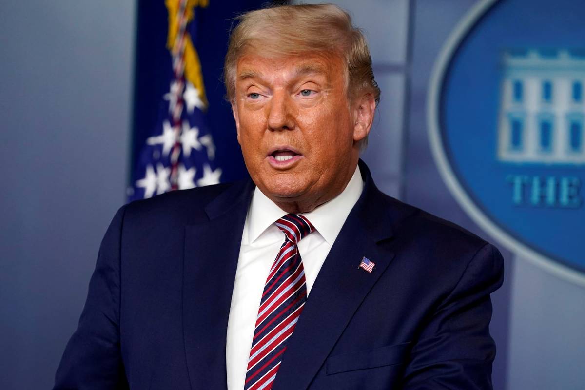 President Donald Trump speaks at the White House, Thursday, Nov. 5, 2020, in Washington. (AP Ph ...